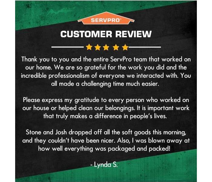 review typed out on a black and green background